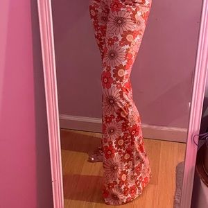 Floral Print Flare Pants
